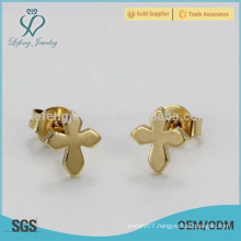 Stainless steel small studs earrings,small gold cross stud earrings